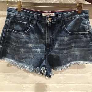 Hollister star denim shorts.Size 7/W28